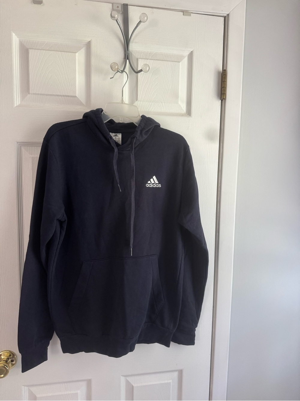 adidas Navy Blue Pullover Hoodie with White Tag